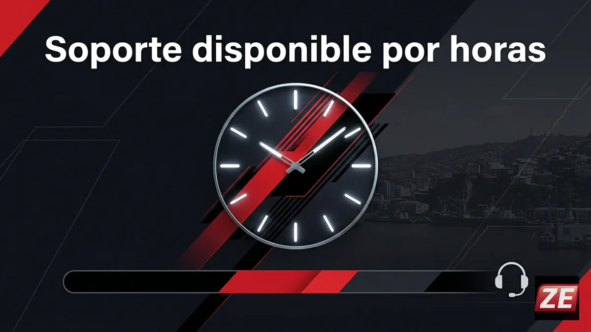 Reloj y línea de tiempo del horario de soporte para problemas de acceso en Zebet