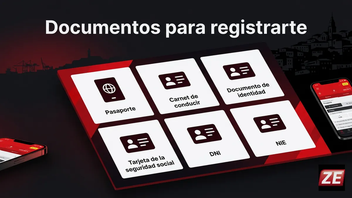 Comparación de documentos de identidad aceptados para el registro en ZEbet